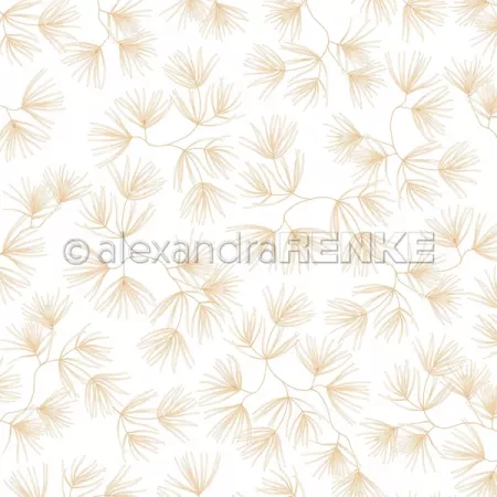 Papier - Grandes aiguilles de pin - Beige pr&eacute;f&eacute;r&eacute;