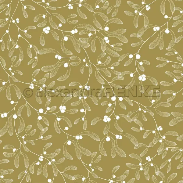 Papier - Gui sur vert doux