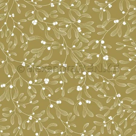 Papier - Gui sur vert doux