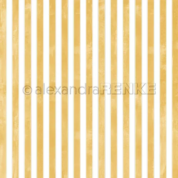 Papier - Larges bandes aquarelle avec accent dor� - Jaune moutarde