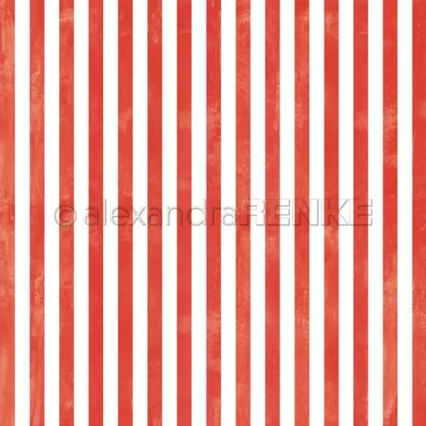 Papier - Larges bandes aquarelle rouge vif