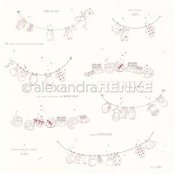 Papier - Linge b�b� rose - Alexandra Renke