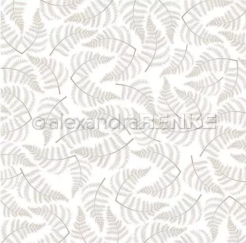 Papier - Merveilleux No�l - foug�re marron cr�me