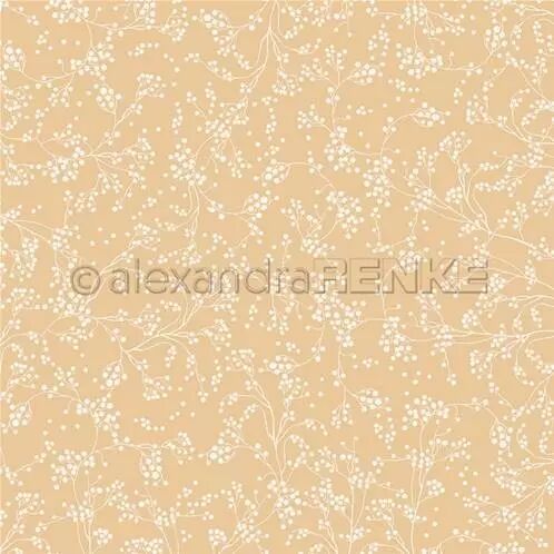 Papier - Merveilleux No�l - Vari�t� de branches de baies sur beige