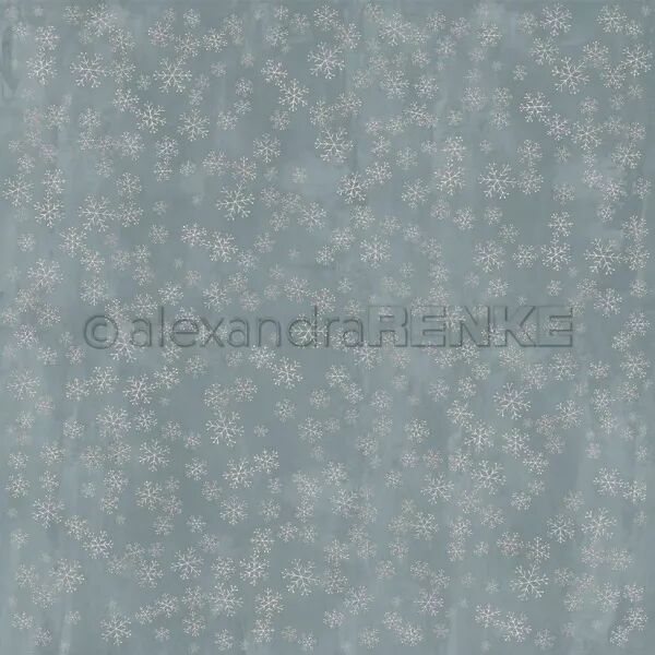 Papier - No�l de Lisa - Flocons magiques sur fond p�trole - Alexandra Renke