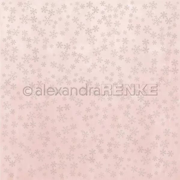 Papier - No�l de Lisa - Flocons magiques sur fond rose - Alexandra Renke