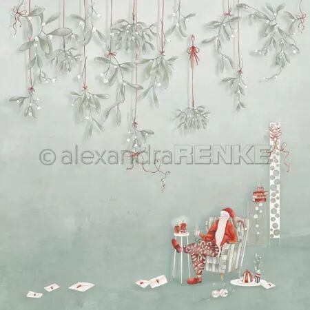 Papier - Noël de Lisa - Père Noël sous le gui - Alexandra Renke