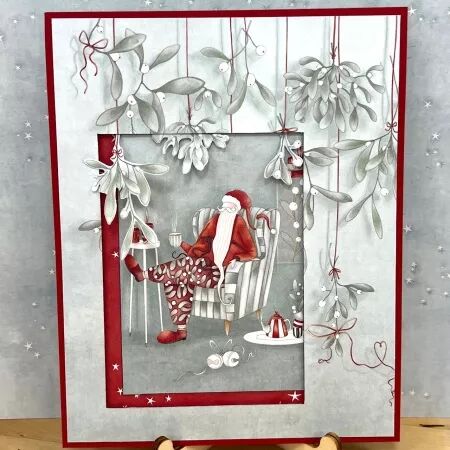 Papier - Noël de Lisa - Père Noël sous le gui - Alexandra Renke