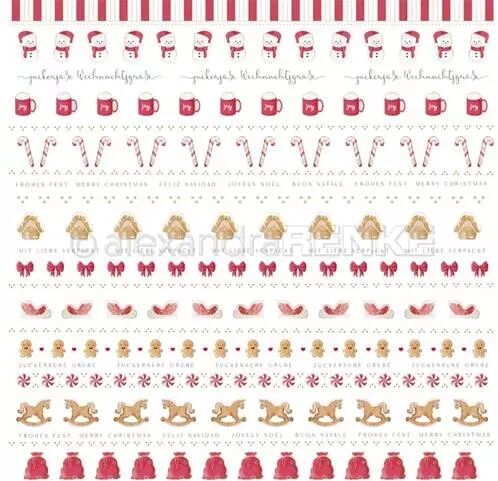 Papier - Pain d\'�pices sucr� rayures rouges