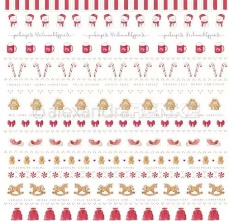 Papier - Pain d\'épices sucré rayures rouges