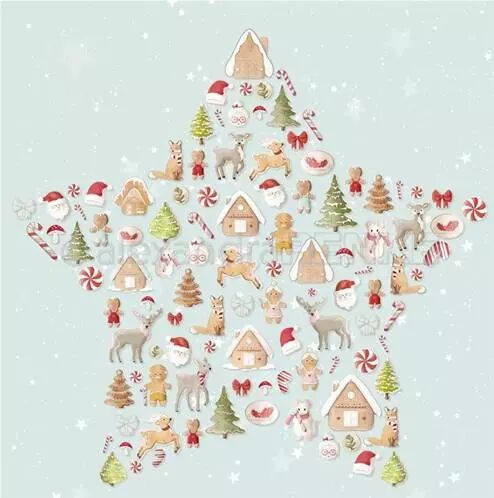 Papier - Petites choses en pain d\'�pices en forme d\'�toile