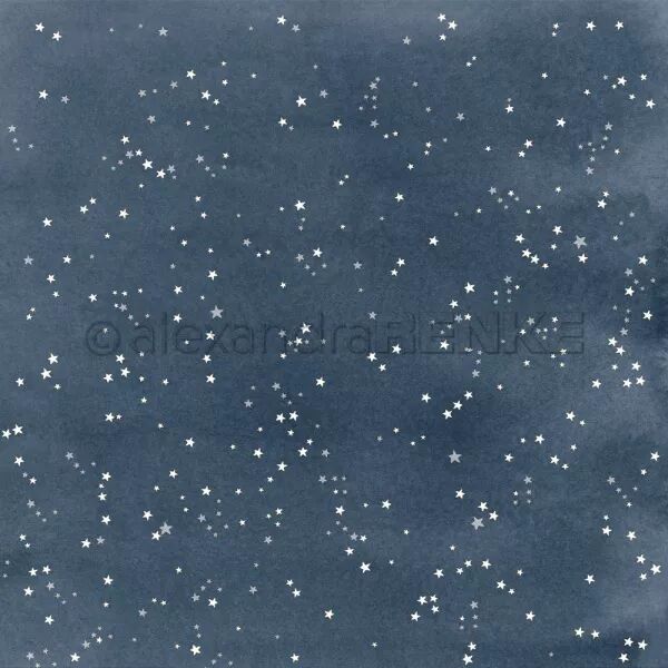 Papier - Petites �toiles sur bleu premium