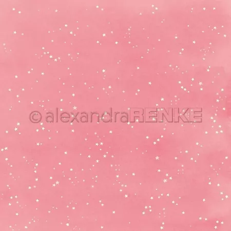 Papier - Petites &eacute;toiles sur rose