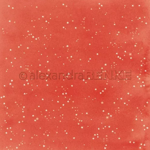 Papier - Petites �toiles sur rouge vif