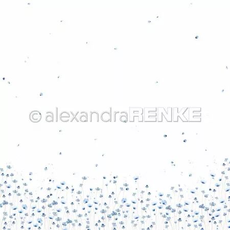 Papier - Pré de fleurs bleues délicates - Alexandra Renke