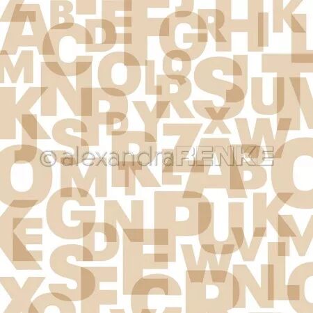 Papier - Pure Diary - Alphabet imbriqué beige