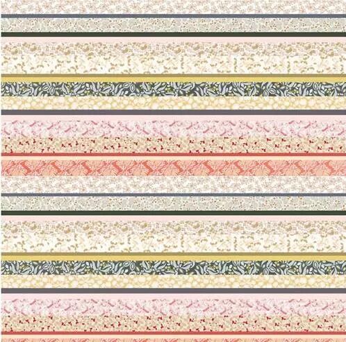 Papier - Rayures � motifs floraux