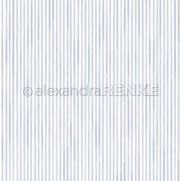Papier - Rayures Bleu ciel - Alexandra Renke