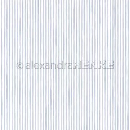 Papier - Rayures Bleu ciel - Alexandra Renke