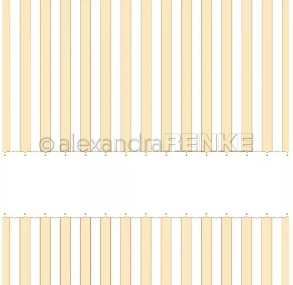 Papier - Rayures jaune paille bordure � pois