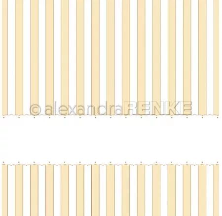 Papier - Rayures jaune paille bordure à pois