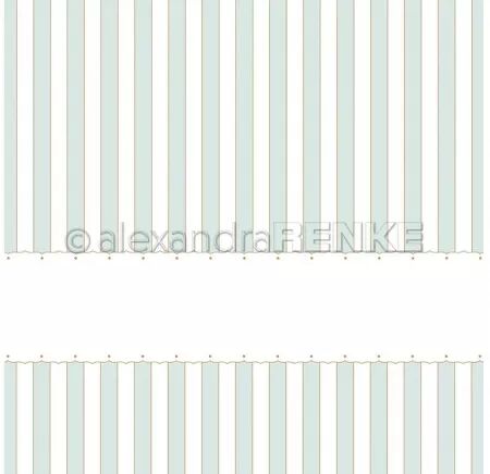 Papier - Rayures menthe bordure à pois