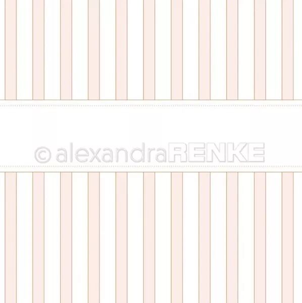 Papier - Rayures rose bordure � pois