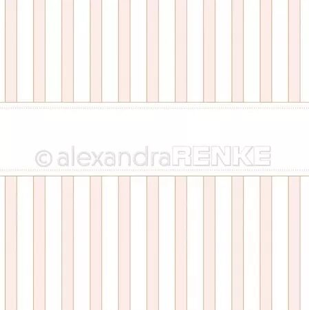 Papier - Rayures rose bordure à pois