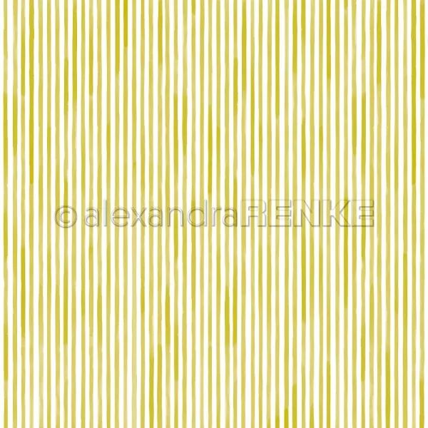 Papier - Rayures vertes chartreuse - Alexandra Renke