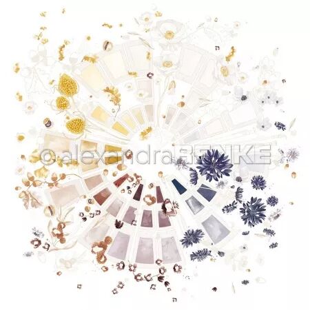 Papier - Splendeur créative - Nuancier jaune, ocre, bleu  -  Alexandra Renke