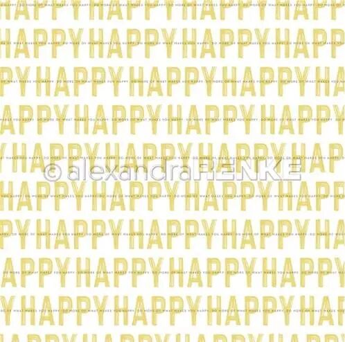 Papier - Tr�fle porte-bonheur - Typo Happy