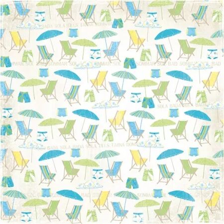 Papier 12x12 - Sommartider - Sol och bad / Ciel bleu clair - Maja Design