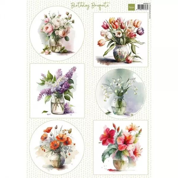 Papier � d�couper - Birthday Bouquets - Marianne design