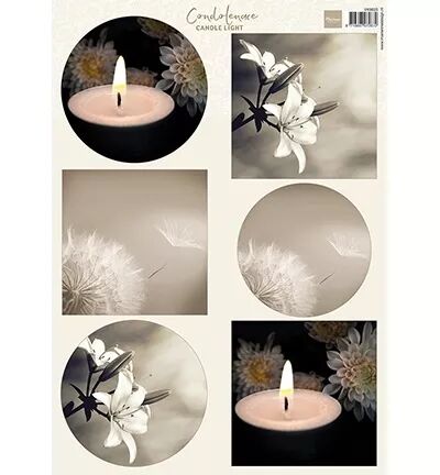 Papier � d�couper - Candle light - Marianne design