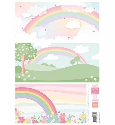 Papier � d�couper - Eline\'s Pastel rainbow backgrounds