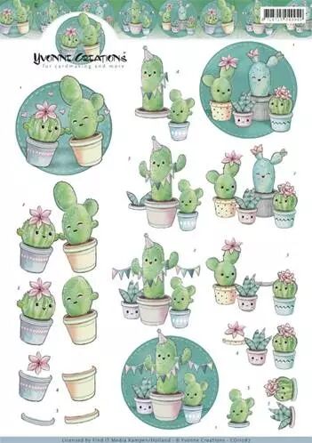 Papier � d�couper - Happy Cactus