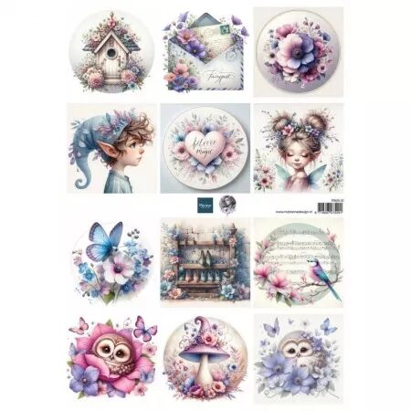 Papier &agrave; d&eacute;couper - Magical mini\'s - by Fairybells - Marianne design