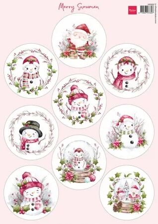 Papier à découper - Merry Snowmen - Marianne design
