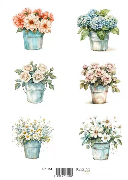 Papier � d�couper - Plantes fleuries - Reprint Hobby