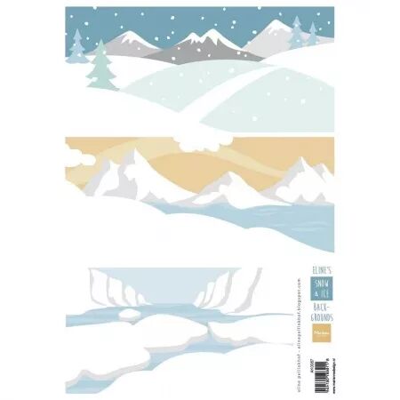 Papier à découper - Snow & ice - paysages de neige- Marianne design