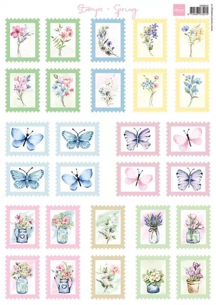 Papier � d�couper - Stamps Spring - Marianne design