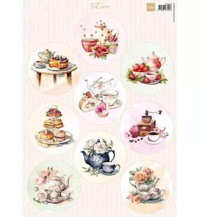 Papier &agrave; d&eacute;couper - Tea Time - Marianne design