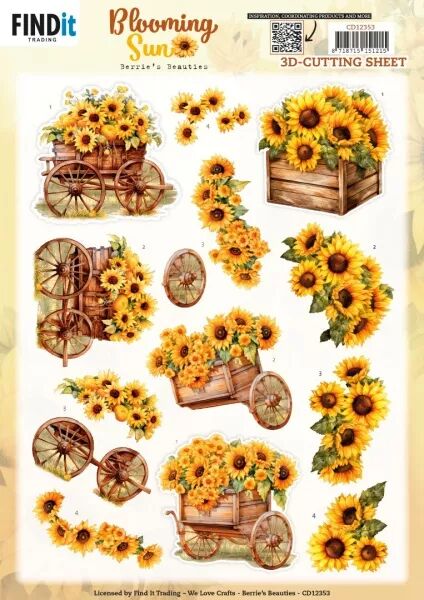 Papier � d�couper 3D - Blooming Sun - Tournesol