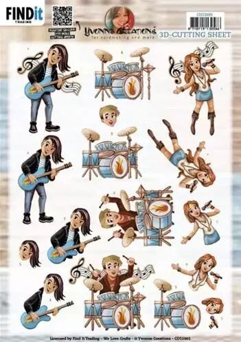 Papier � d�couper 3D - Rock Music