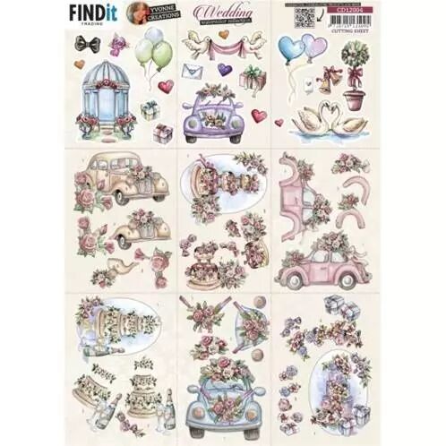 Papier � d�couper 3D - Wedding - Mini motifs