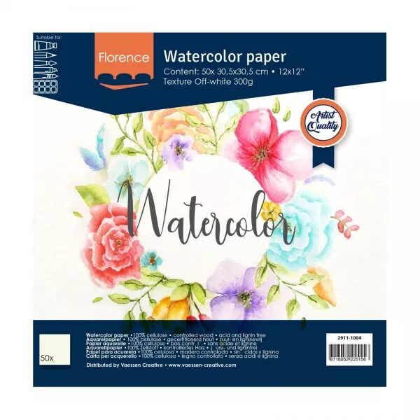 Papier Aquarelle textur� - 300g - 30x30 -  50 feuilles