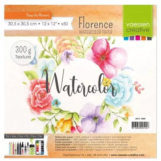 Papier Aquarelle textur� - 300g - 30x30 -  50 feuilles