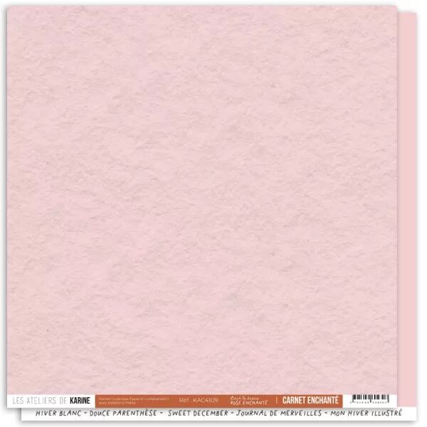 Papier Back to Basics - Carnet Enchant� - Rose - Les Ateliers de Karine