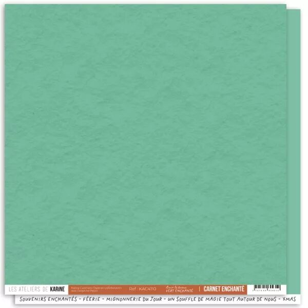 Papier Back to Basics - Carnet Enchant� - Vert - Les Ateliers de Karine