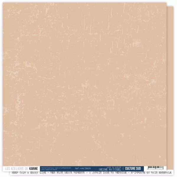 Papier Back to Basics - Culture sud - Beige Naturel